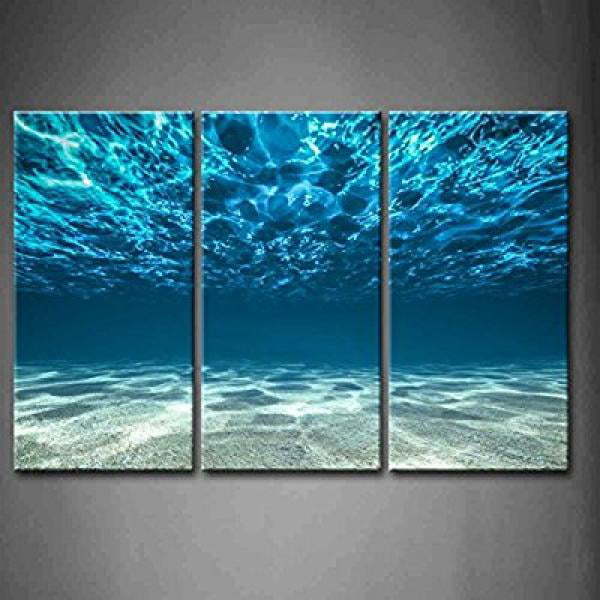Blue Ocean Painting By Number Water Spray Sea Reef Drawing Wall Arts Decoration 